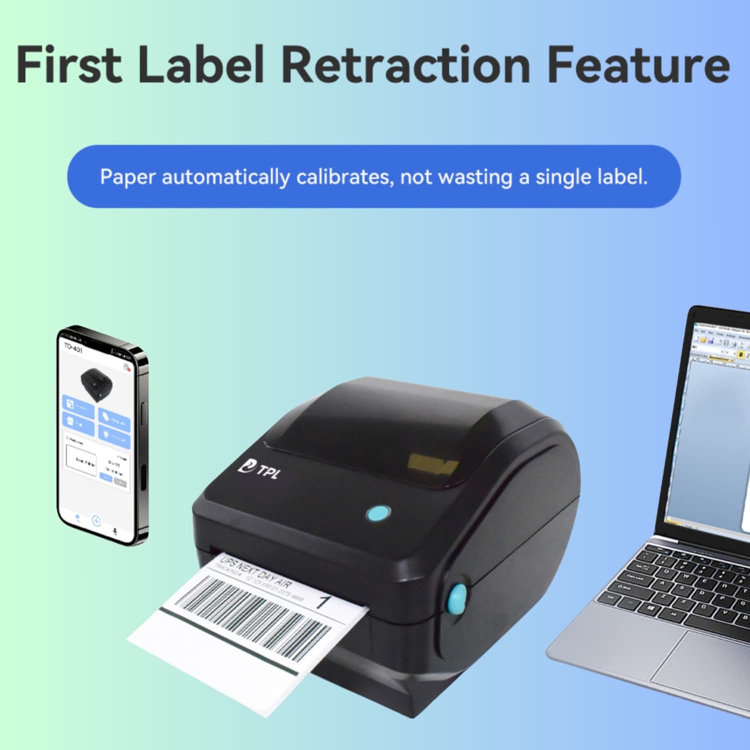 TD-401 Thermal Label Printer WIFI+Bluetooth+Ethernet - Image 2