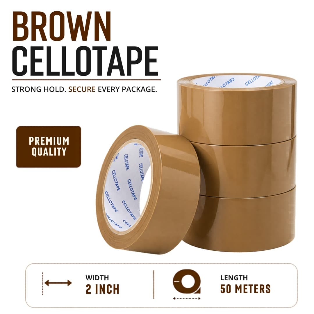 Brown Cellotape – 2 Inch Width x 50 Meter Length - Image 2